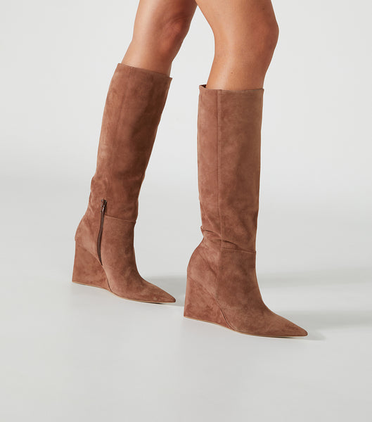 Botas de media pantorrilla Tony Bianco Drake Saddle Suede 9.5cm Marrones | FECHY21640