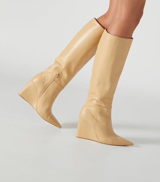 Botas de media pantorrilla Tony Bianco Drake Butter Nappa 9.5cm Beige | ZECMJ89344