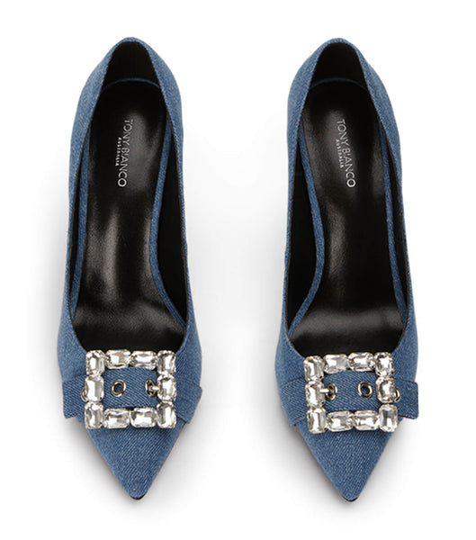 Court Shoes Tony Bianco Abbey Washed Denim 10.5cm Azules | LECSX19150