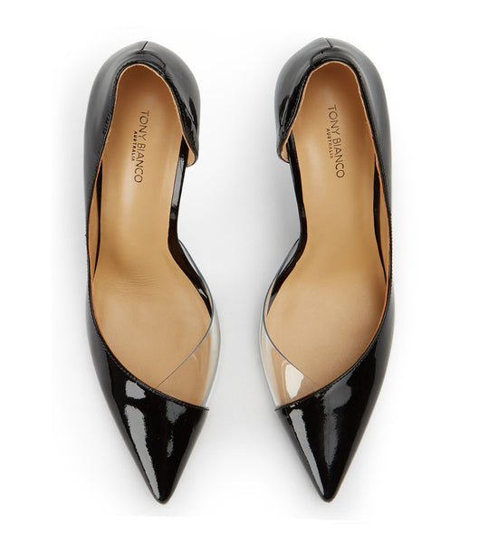 Court Shoes Tony Bianco Adore Black Patent/Clear Vinylite 10.5cm Negras | ECZPD68350