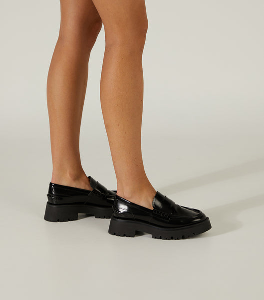 Loafers Tony Bianco Brooklyn Black Hi Shine 4.5cm Negras | GECUC90941
