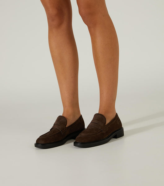 Loafers Tony Bianco Cherish Espresso Suede 4.5cm Chocolate | ECQAV98434