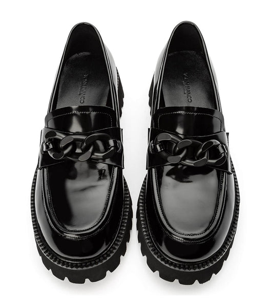 Loafers Tony Bianco Georgi Black Hi Shine 4cm Negras | FECHY52942