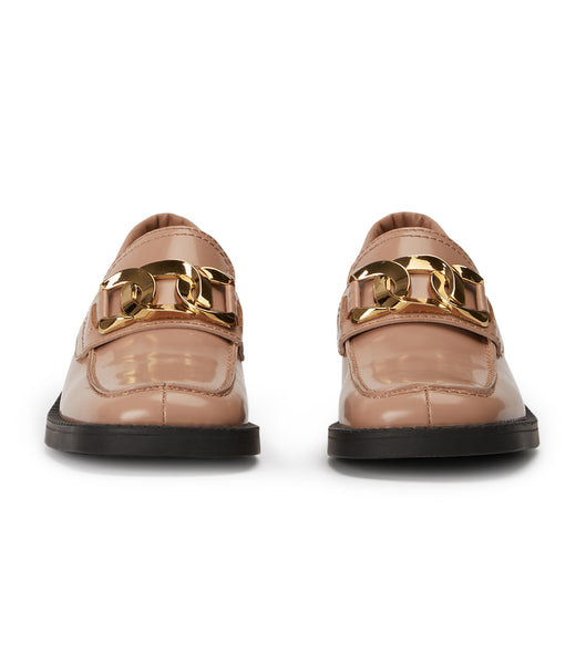 Loafers Tony Bianco Tia Latte Hi Shine 4cm Beige | DECKV88481