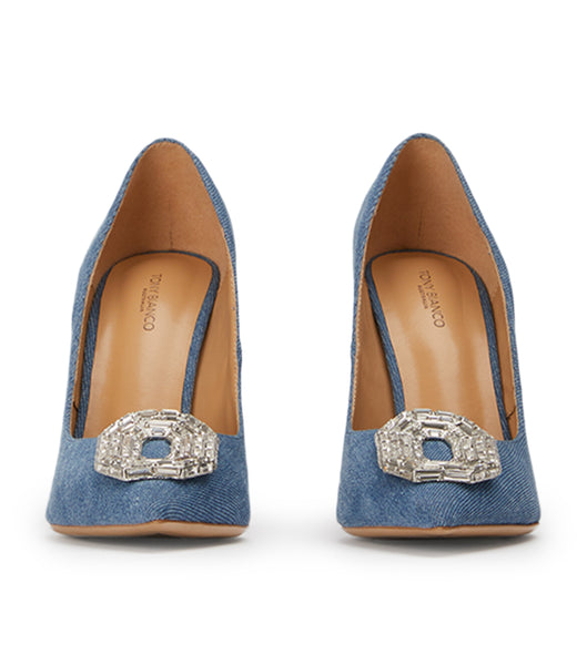 Tacones Brillantes Tony Bianco Alison Washed Denim 10.5cm Azules | ECDYB35361