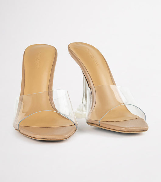 Tacones De Novia Tony Bianco Serri Clear Vinylite/Skin Nappa 10.5cm Arena | ECNEJ21850
