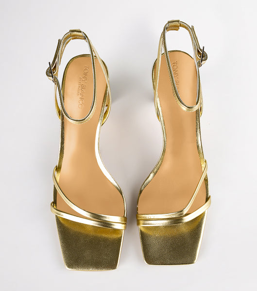 Tacones bajos Tony Bianco Corso Gold Nappa Metallic 8.5cm Doradas Metal | PECER10096