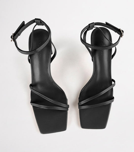 Tacones con tiras Tony Bianco Corso Black Nappa 8.5cm Negras | ECDYB82704