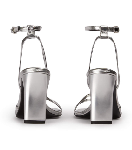 Tacones con tiras Tony Bianco Corso Silver Foil 8.5cm Plateadas | ECQCS89114