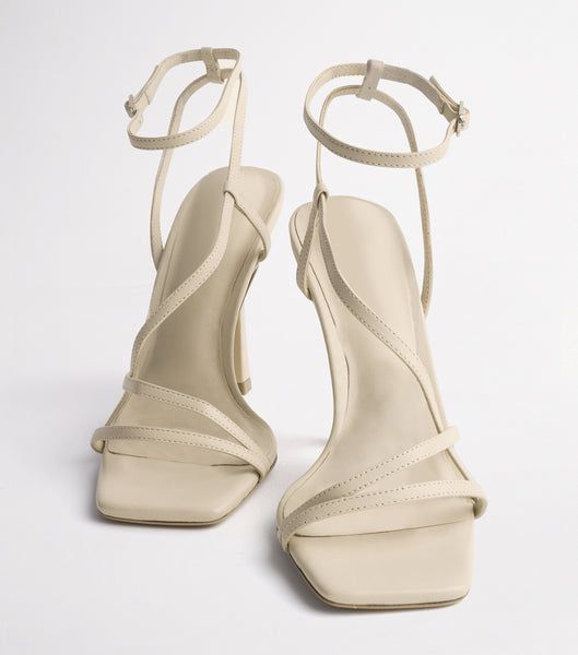 Tacones con tiras Tony Bianco Franci Vanilla Sheep Nappa 10.5cm Amarillo Claro | ECICD82906