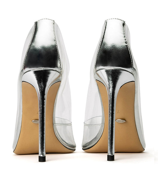 Tacones de aguja Tony Bianco Alijah Clear Vinylite/Silver 10.5cm Plateadas | DECKV84132
