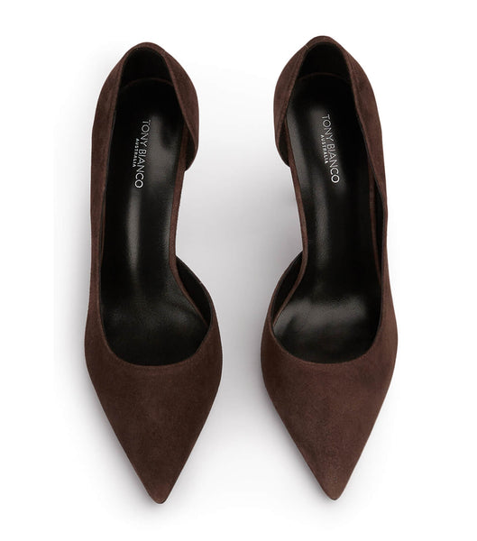 Tacones de aguja Tony Bianco Alyx Espresso Suede 10.5cm Chocolate | ECEGJ49626