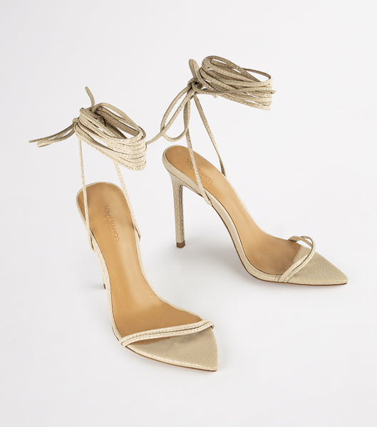 Tacones de aguja Tony Bianco Millie Vanilla Snake 10.5cm Amarillo Claro | ECXBR61176