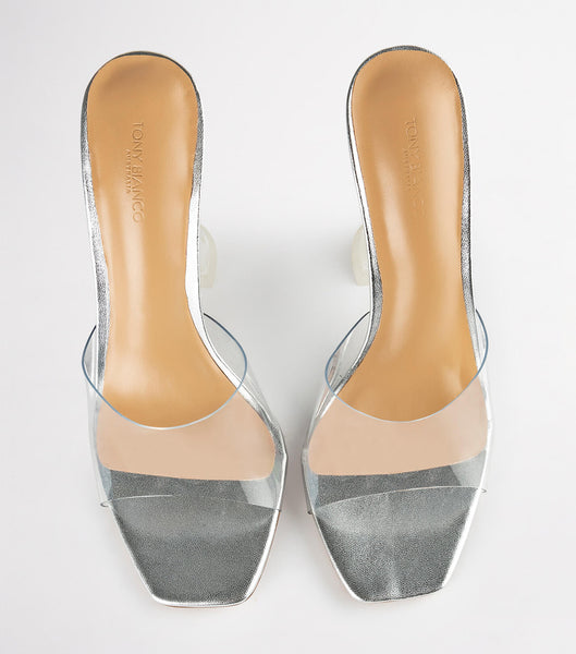 Tacones de aguja Tony Bianco Serri Clear Vinylite/Silver 10.5cm Plateadas | ECJVR57279