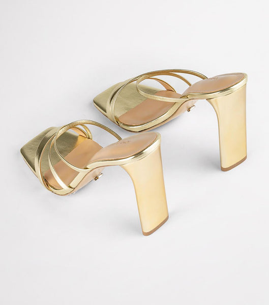 Tacones de evento Tony Bianco Fior Gold Nappa Metallic 11cm Doradas Metal | ECICD79756