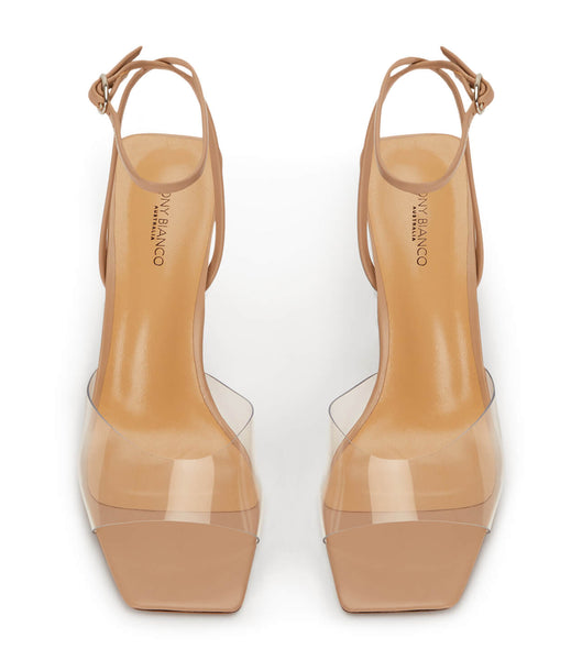 Tacones de evento Tony Bianco Nelani Clear Vinylite/Skin 10.5cm Arena | ECCVG16609