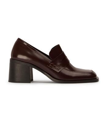 Loafers Tony Bianco Lomax Vino Hi Shine 6.5cm Chocolate | ZECMJ69702