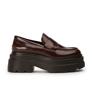 Loafers Tony Bianco Zomp Vino Hi Shine 7.5cm Chocolate | ECJKU61544