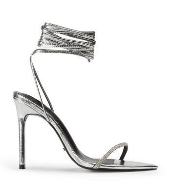 Tacones Brillantes Tony Bianco Makai Silver Foil 10.5cm Plateadas | GECEC21003
