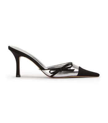 Tacones bajos Tony Bianco Shirley Silver/Black 8cm Plateadas Negras | TECPQ48050
