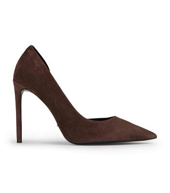 Tacones de aguja Tony Bianco Alyx Espresso Suede 10.5cm Chocolate | ECEGJ49626