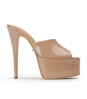 Zapatos Plataforma Tony Bianco Jordyn Coco Patent 15cm Beige | UECTG92084